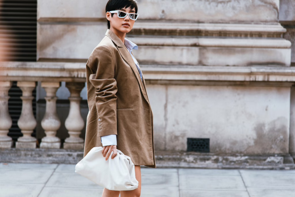 A lady going to London Fashion Week