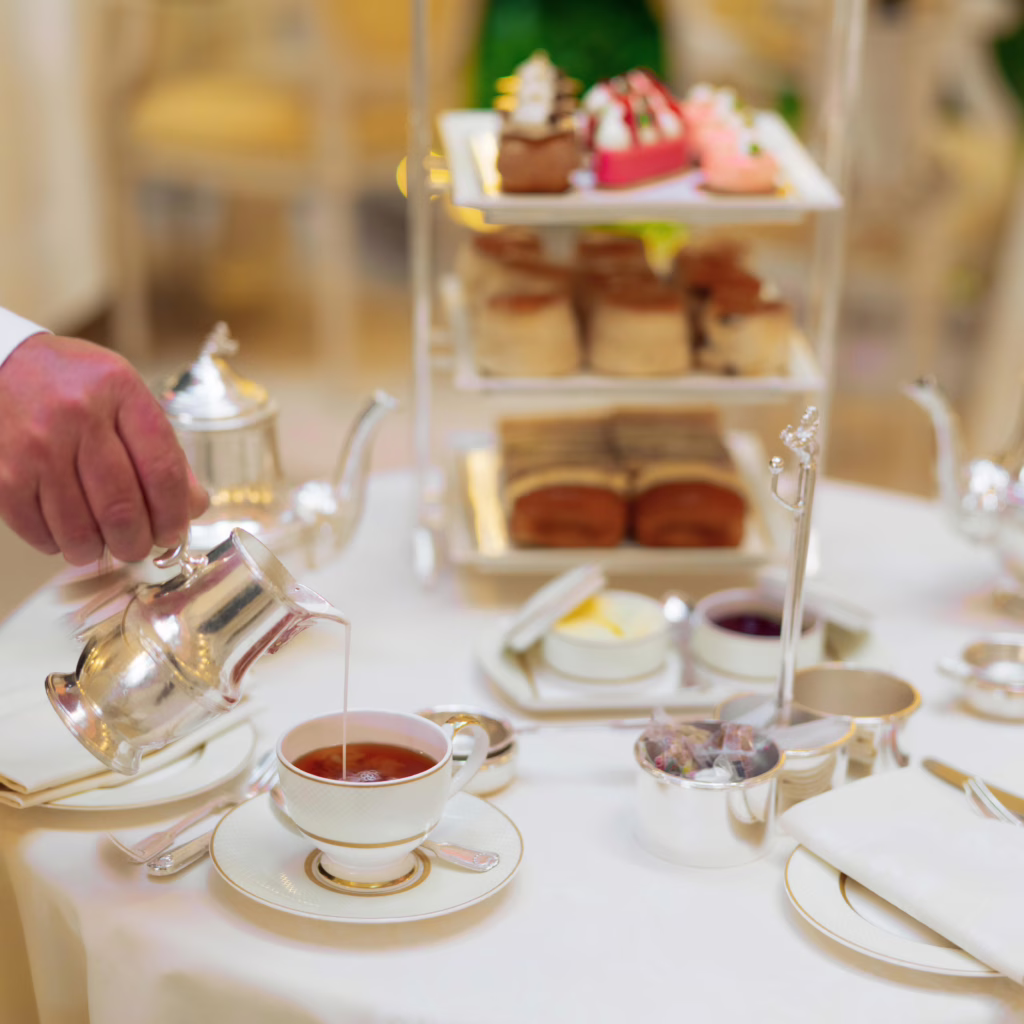 The Ritz Tea Master pouring tea at Afternoon Tea at The Ritz