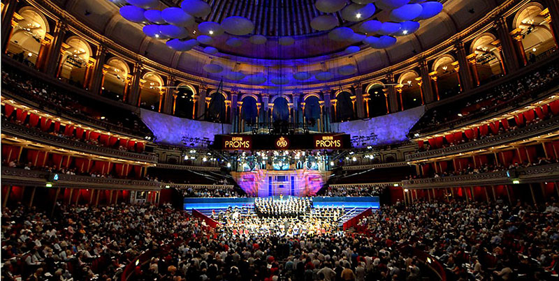 Interior of the Royal Albert Hall during the BBC Proms performance