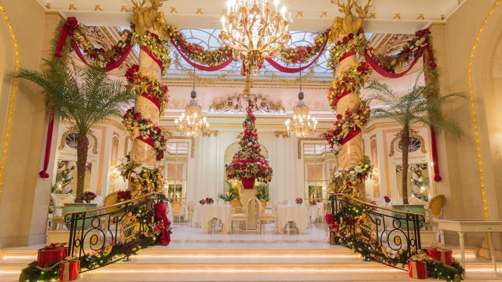 The Palm Court with Christmas decorations