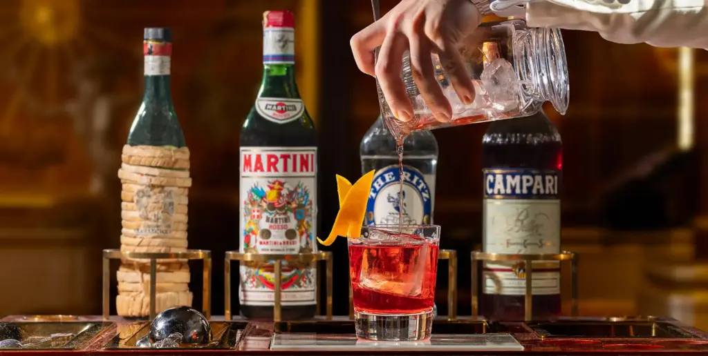 Negroni being poured