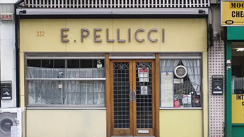 Shopfront of greasy spoon cafe E Pellicci