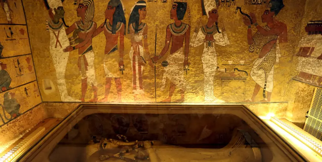Gold leaf on walls of Pharaoh's tomb